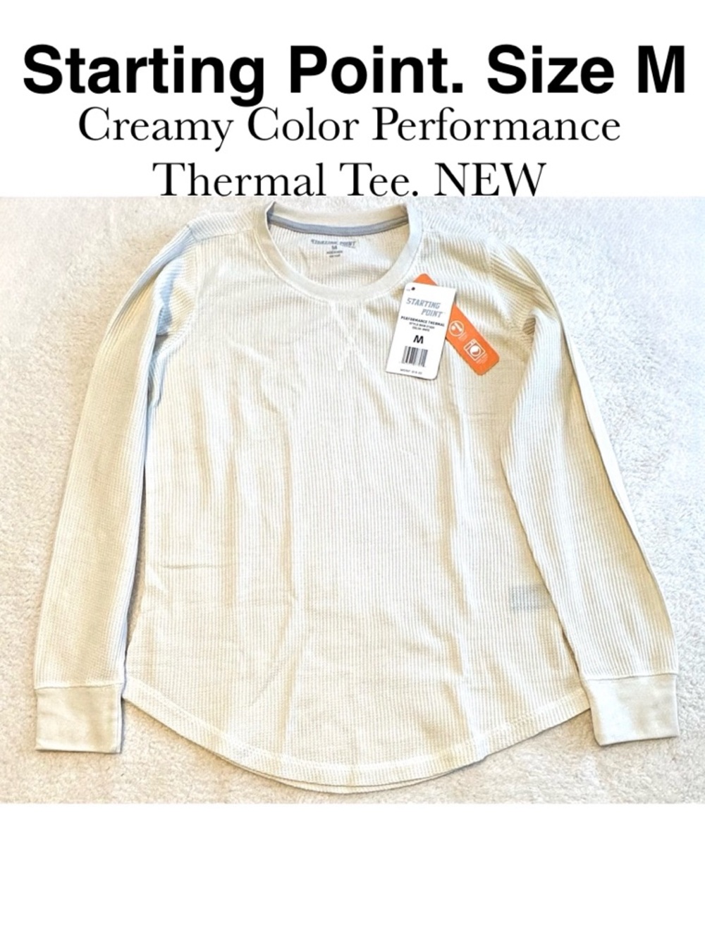 5/$15💥 Starting Point Creamy Thermal Long Sleeve Tee Casual Active Top